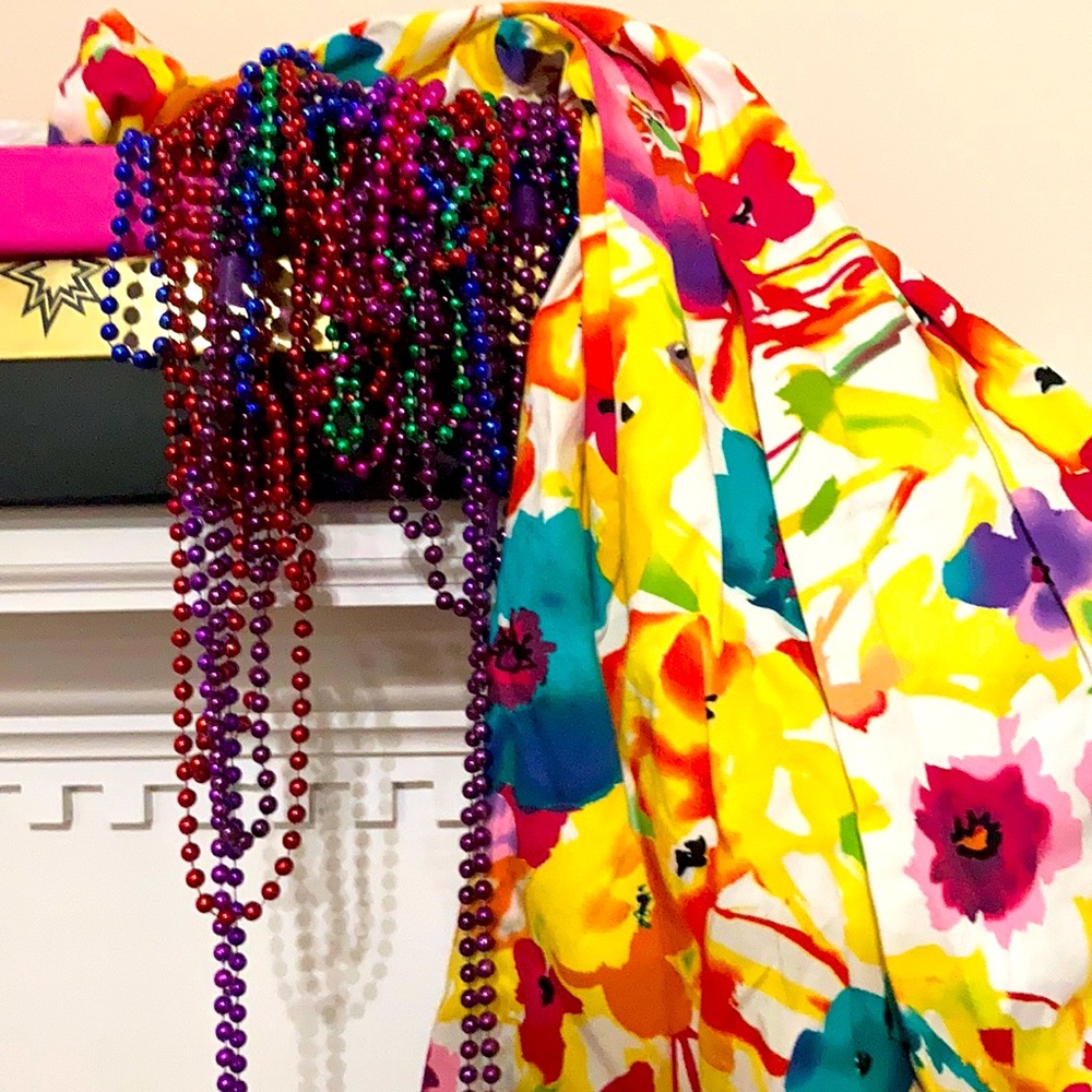 New Directions multicolored flower print dress. Calf length for lady 5’6” tall